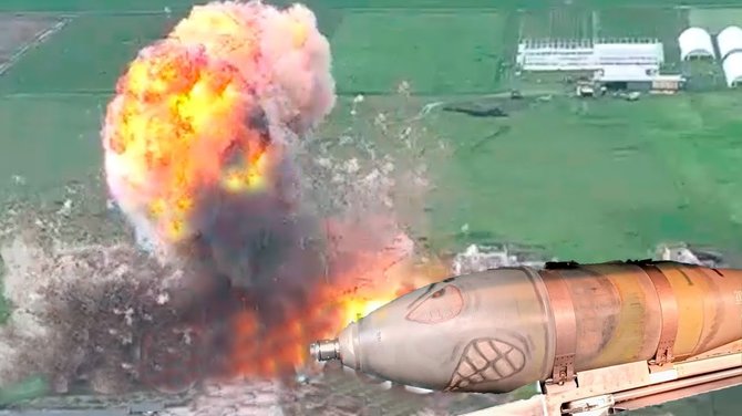 Kadras iš vaizdo įrašo/Rusijos sklendžiant bomba FAB-500