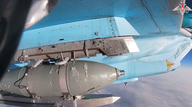 Socialinių tinklų nuotrauka/Rusijos aviacinė bomba FAB-500