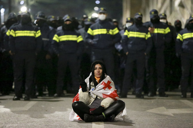 „AP“/„Scanpix“/Protestai Sakartvele