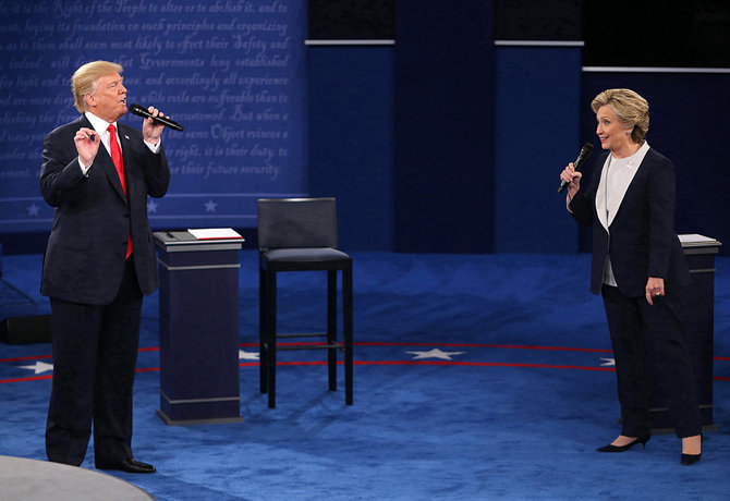 „Zuma press“/„Scanpix“/Donaldo Trumpo ir Hillary Clinton debatai