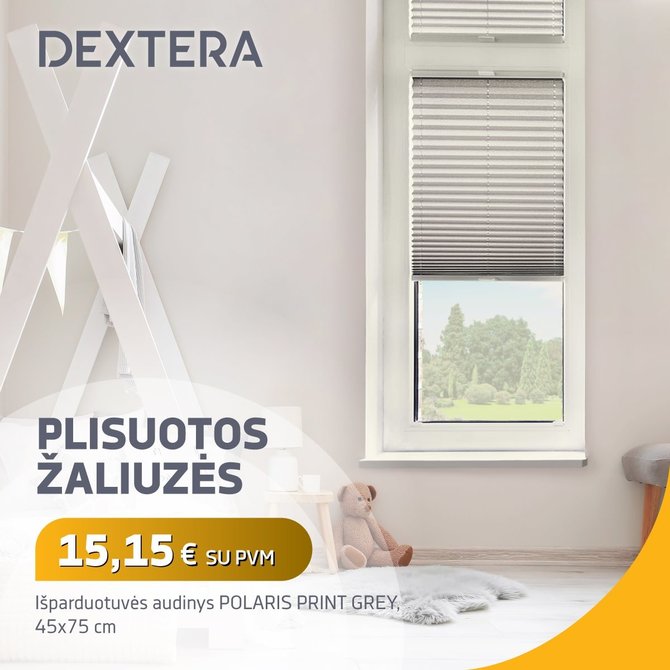 „Dextera“ nuotr./Plisuotos žaliuzės