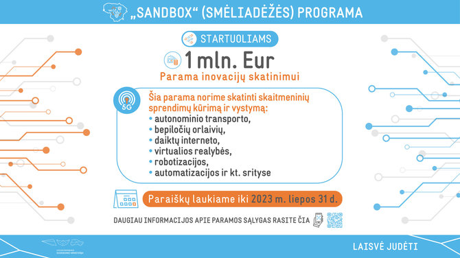 Susisiekimo ministerijos grafikas/Sandbox - parama startuoliams