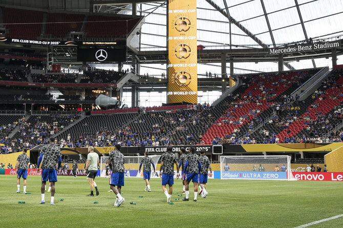 Vida Press nuotr./Tribūnos prieš rungtynes tarp Londono ,,Chelsea“ ir ,,LAFC"