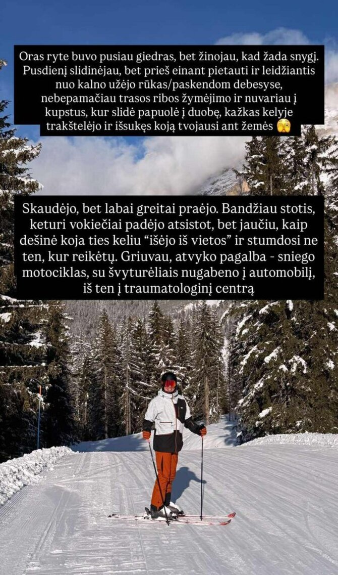 „Instagram“ nuotr./Makalius Italijoje patyrė traumą