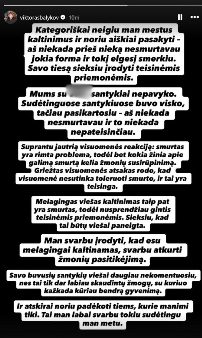 „Instagram“ nuotr./Viktoro Balykov atsakas