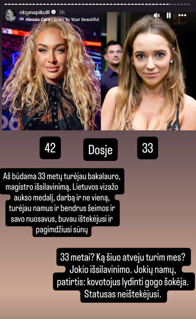 „Instagram“ nuotr./Oksanos Pikul įrašai