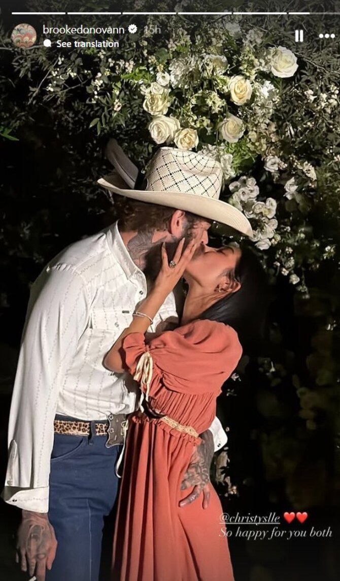„Instagram“ nuotr./Post Malone su mylimąja Christy