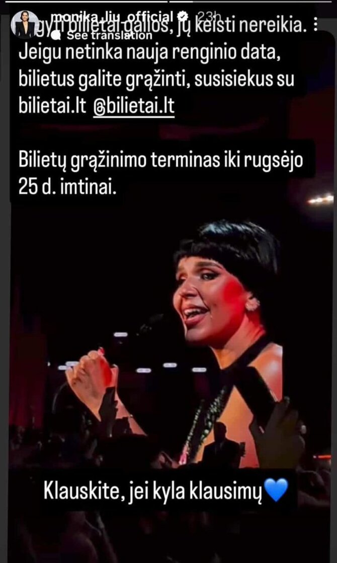 „Instagram“ nuotr./Monikos Liu žinutės