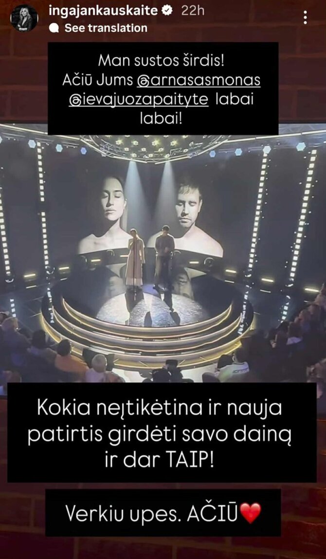 Ekrano nuotr./Ingos Jankauskaitės reakcija į A.Ašmono ir I.Juozapaitytės pasirodymą