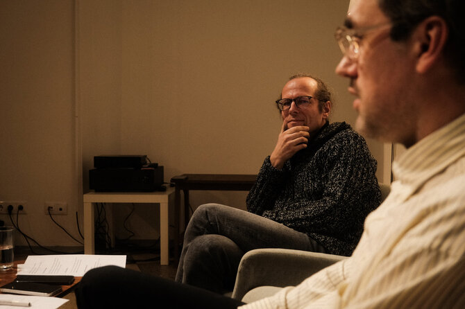 „Vilnius, Unesco literatūros miestas“ nuotr. /Tomas Ramanauskas, Marius Burokas. Diskusija apie skaitymą