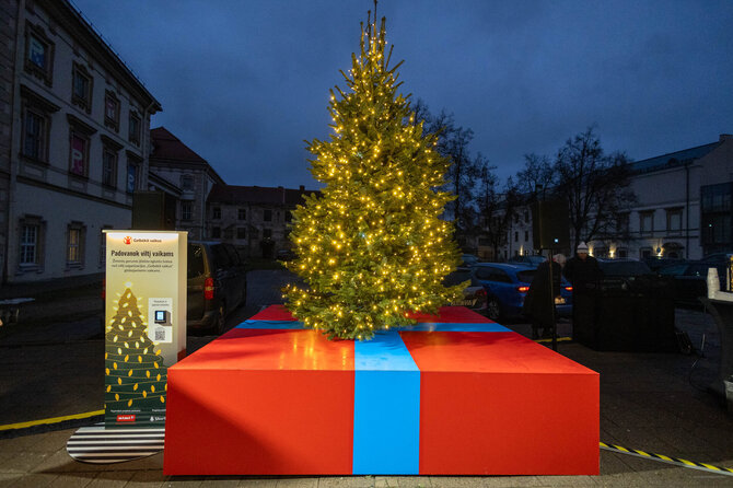 „Rimi“ nuotr./Vilniuje įžiebta „Gelbėkit vaikus“ ir „Rimi“ Gerumo eglutė