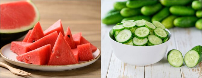 Shutterstock nuotr. / „15min“ fotomontažas /Arbūzas ir agurkas