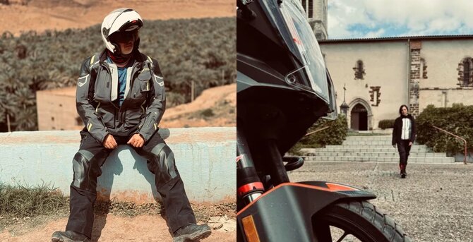 Asmeninio archyvo nuotr. / „15min“ fotomontažas / Martyno ir Agnės kelionės motociklu