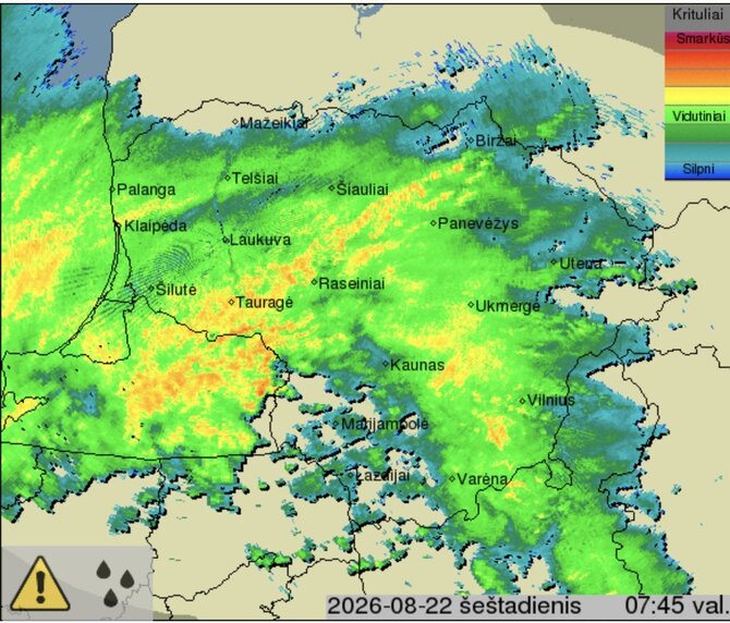 Meteo.lt/Krituliai Lietuvoje šeštadienio rytą