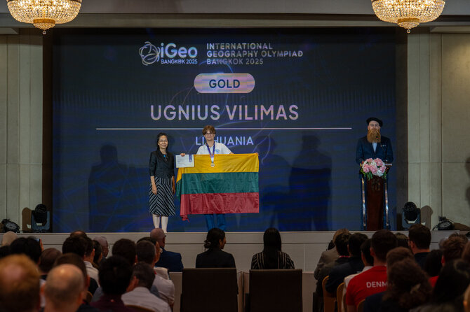 Asmeninio archyvo nuotr./Pasaulinės georgrafijos olimpiados apdovanojimų ceremonija