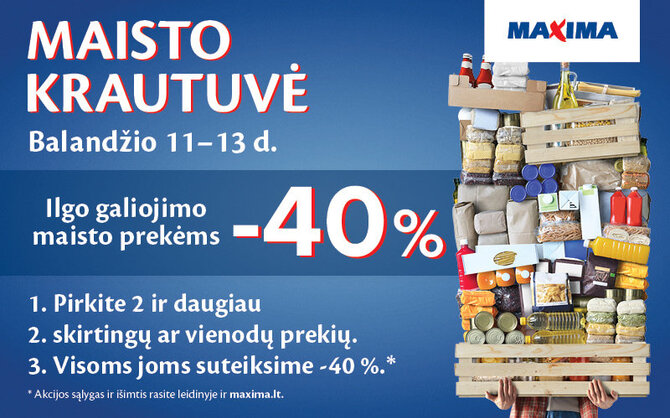 „Maxima“ nuotr./„Maximoje“ to dar nebuvo: „Maisto krautuvėje“ ilgo galiojimo maisto prekėms – 40 proc. nuolaida*