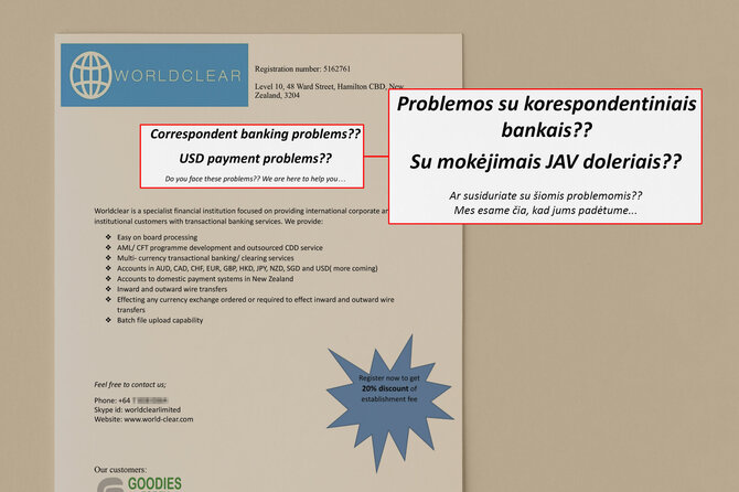 „Worldclear“ reklaminis dokumentas