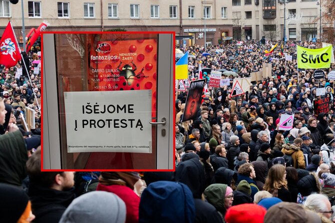 Patricija Adamovič / BNS ir soc. tinklų nuotr./„Fantazijos.lt“, protestas „Šalin rankas nuo laisvo žodžio“