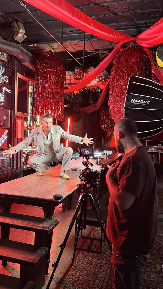 Igorio Jarmolenkos vaizdo klipo filmavimo akimirka