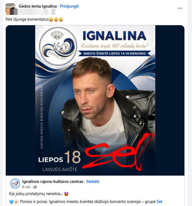 Soc. tinklų nuotr./Feisbuko įrašai