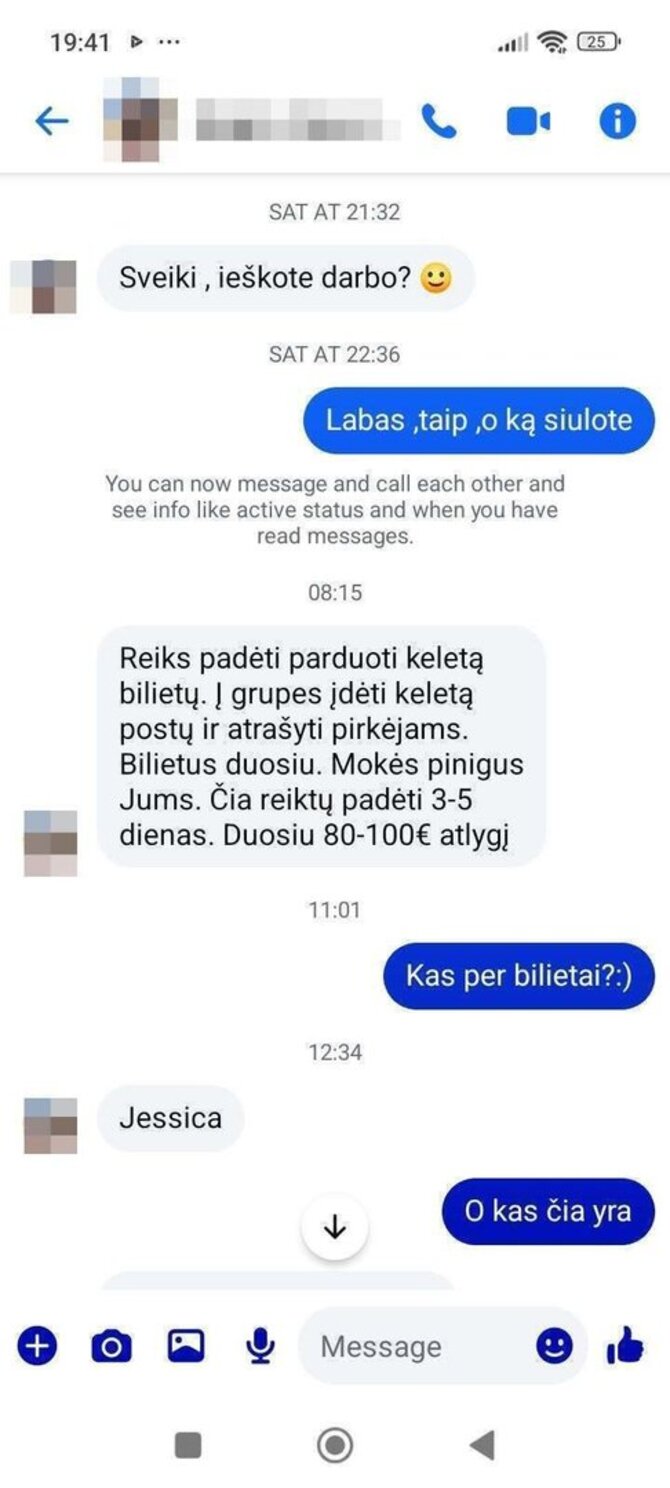 Facebook nuotr./Paviešintas susirašinėjimas