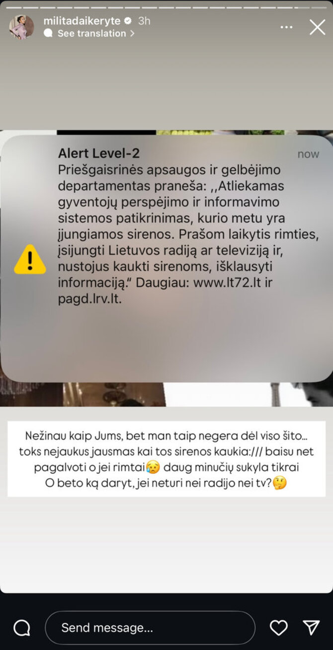Soc. tinklų nuotr./Milita Daikerytė