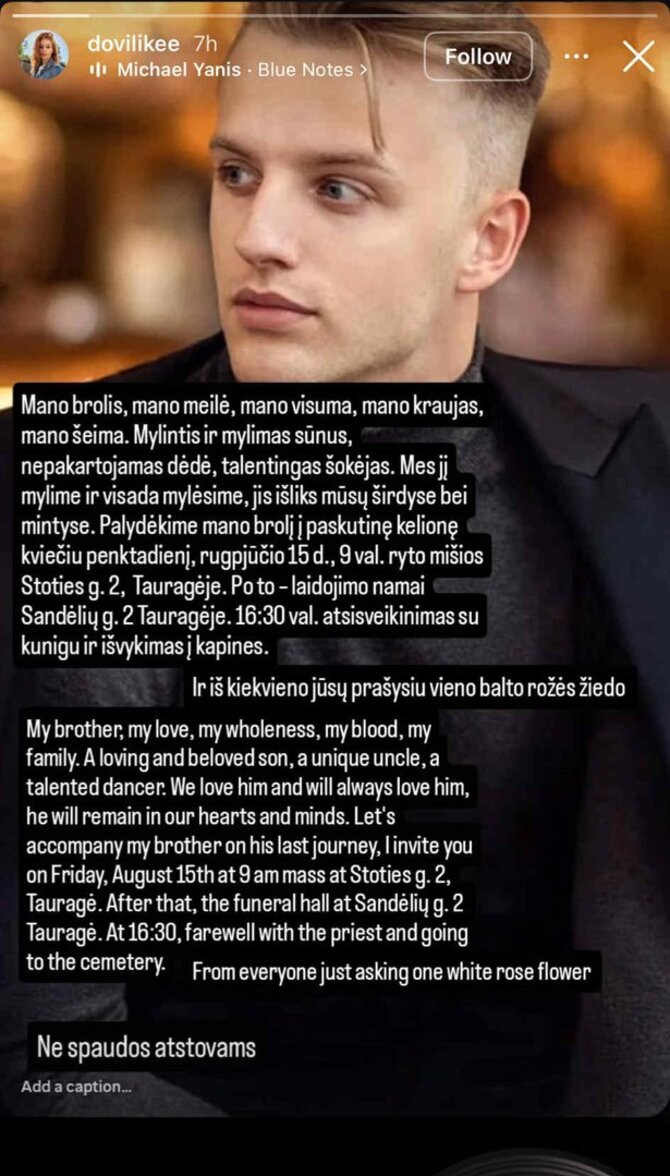 Soc. tinklų nuotr./Vykintas Širmas
