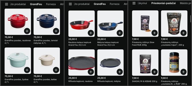 „Bolt Food“ ekrano nuotr., darytos 2025.12.10. Kainos ir pasiūlymai gali keistis/„Kamado Bono“ prekės