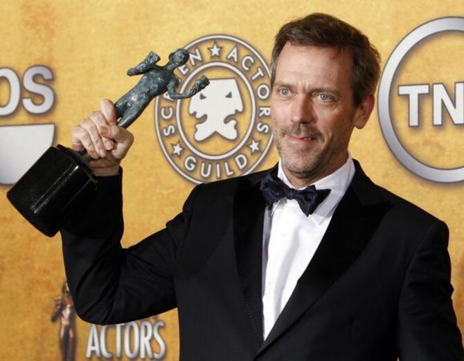 „Reuters“/„Scanpix“ nuotr./Hugh Laurie apdovanotas už geriausią vaidmenį draminiame seriale „Hausas“.