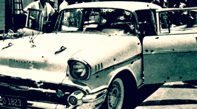 Kadras iš „YouTube“/Automobilis, kuriame buvo nužudytas Rafaelis Trujillo (1961 m.)
