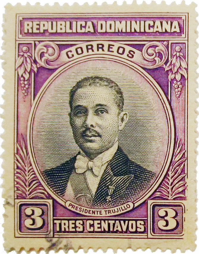 Wikipedia.org nuotr./Pašto ženklas, išleistas 42-ojo Rafaelio Trujillo gimtadienio proga (1933 m.)