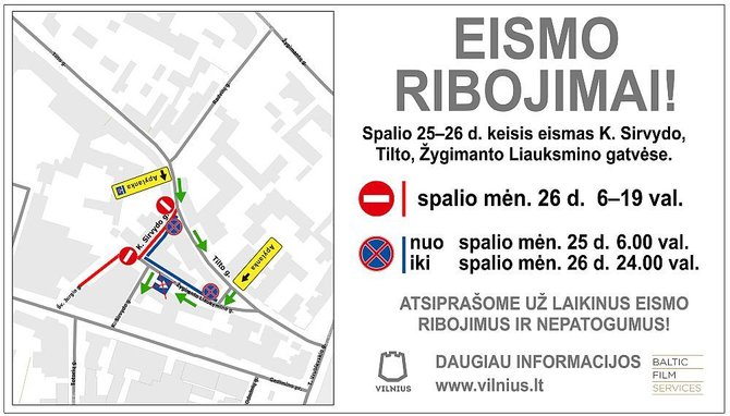 Vilniaus m. savivaldybės žemėlapis/Eismo apribojimai
