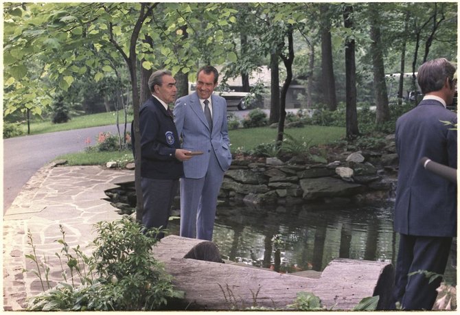Wikipedia.org nuotr./Leonido Brežnevo ir Richardo Nixono susitikimas (1973 m.)