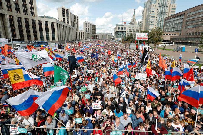 AFP/„Scanpix“ nuotr./Protestas Maskvoje