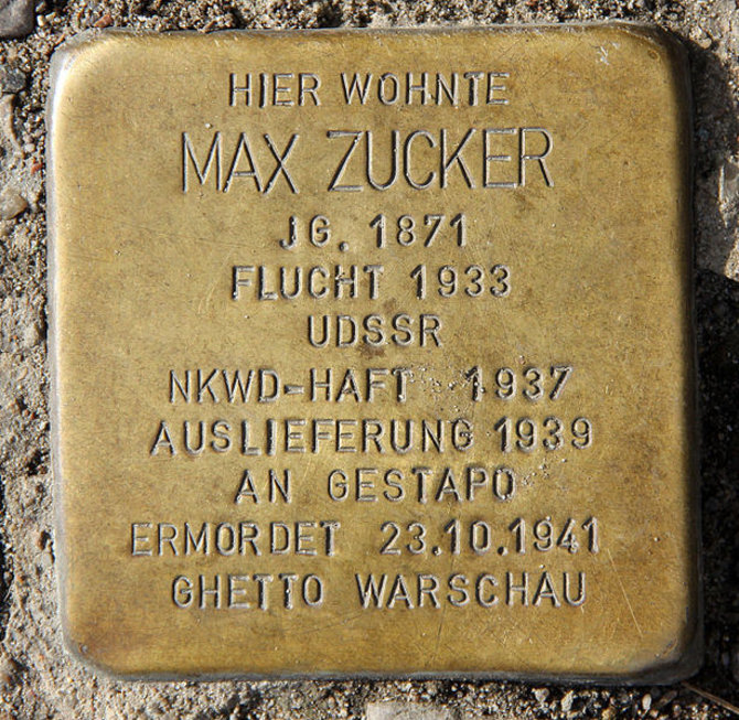 Wikipedia.org nuotr./Maxo Zuckerio „atminimo akmuo“ Berlyne
