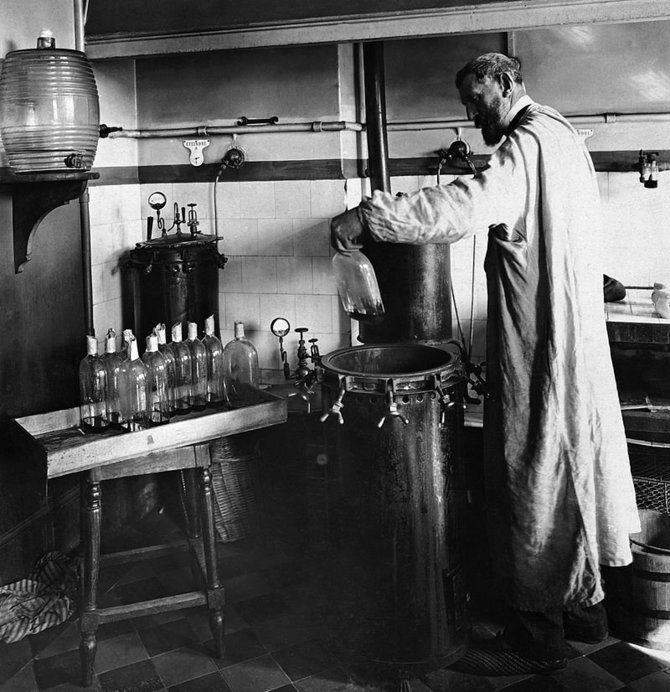Wikipedia.org nuotr./Louis Pasteuras savo laboratorijoje