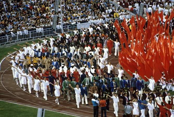 Wikipedia.org nuotr./1980-ųjų Maskvos Olimpiados uždarymo ceremonija