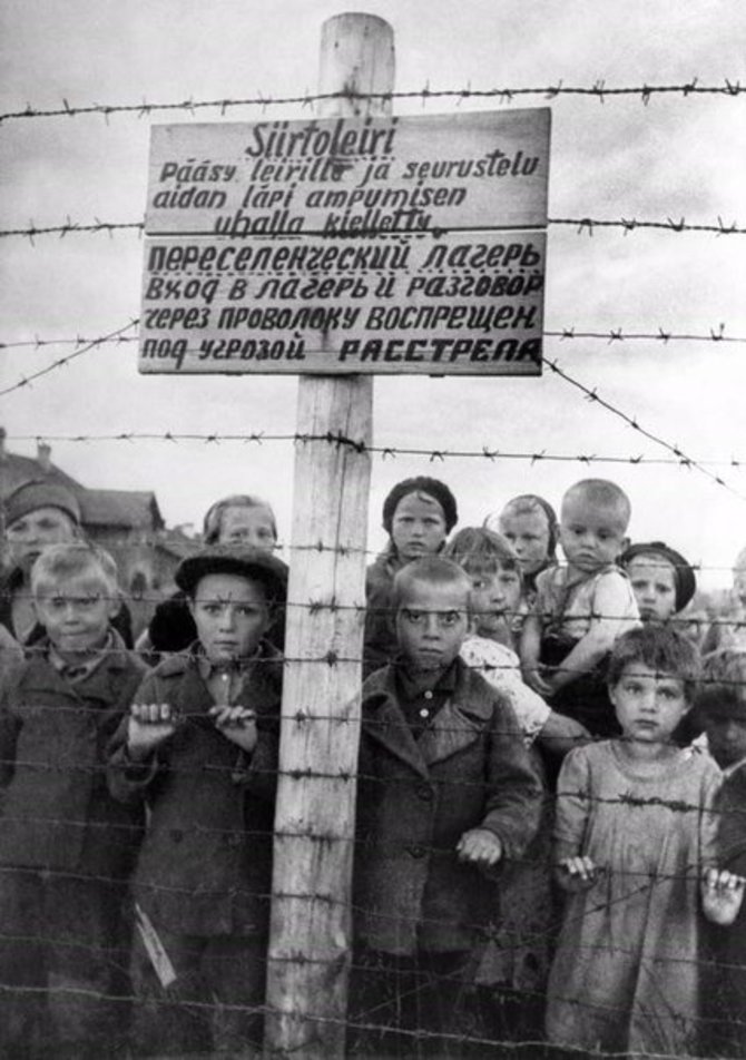 Wikipedia.org nuotr./Vaikai koncentracijos stovykloje Petrozavodzke