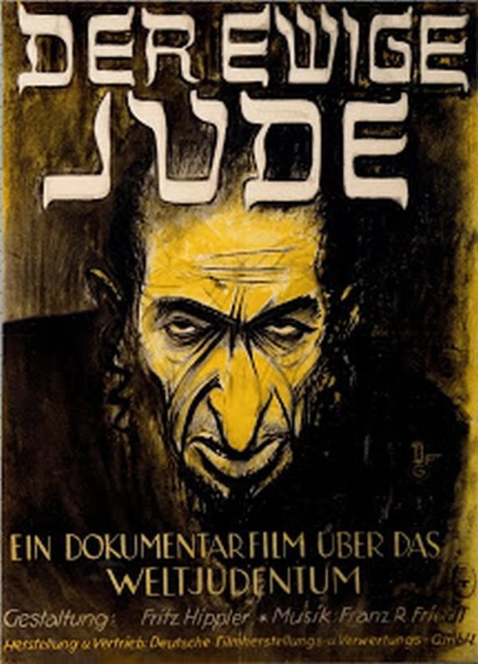 Wikipedia.org nuotr./Antisemitinio filmo „Amžinasis žydas“ plakatas (1940 m.)