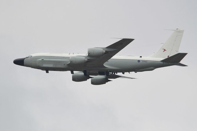 Wikipedia.org nuotr./Jungtinės Karalystės žvalgybinis lėktuvas „Boeing“ RC-135 „Rivet Joint“