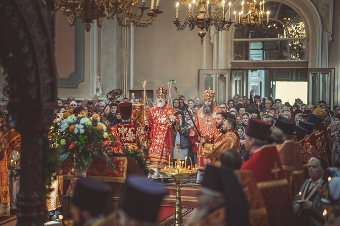 Lietuvos stačiatikių arkivyskupijos nuotr./Šventinės pamaldos, skirtos Šventųjų Vilniaus kankinių kankinystės už Kristų 676 metų sukakčiai paminėti