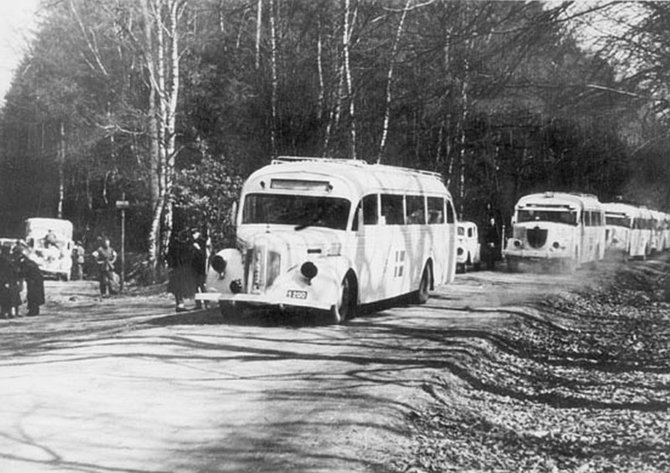 Wikipedia.org nuotr./Švedijos Raudonojo Kryžiaus baltieji autobusai