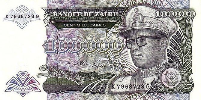 mwom.wordpress.com nuotr./100 000 zairų banknotas