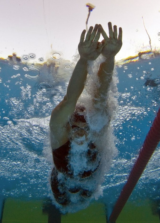 „Reuters“/„Scanpix“ nuotr./Plaukikas iš Lietuvos Giedrius Titenis Romoje vykstančiame pasaulio vandens sporto šakų čempionate iškovojo bronzos medalį. 