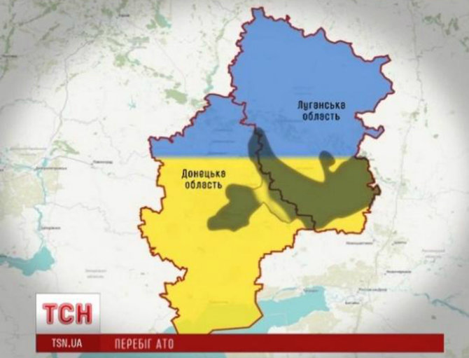 Stop kadras/Per antiteroristinę operaciją nuo teroristų išlaisvinama vis daugiau Donbaso teritorijos.