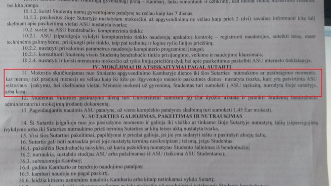 ASU studento nuotr. /Sutarties dalis