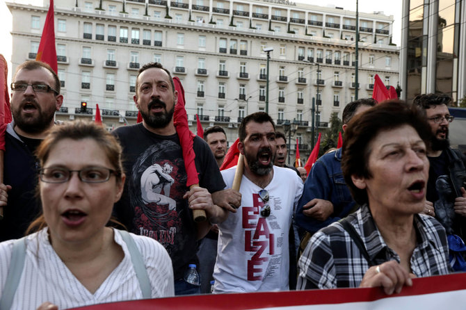 „Scanpix“/AP nuotr./Protestas Graikijoje