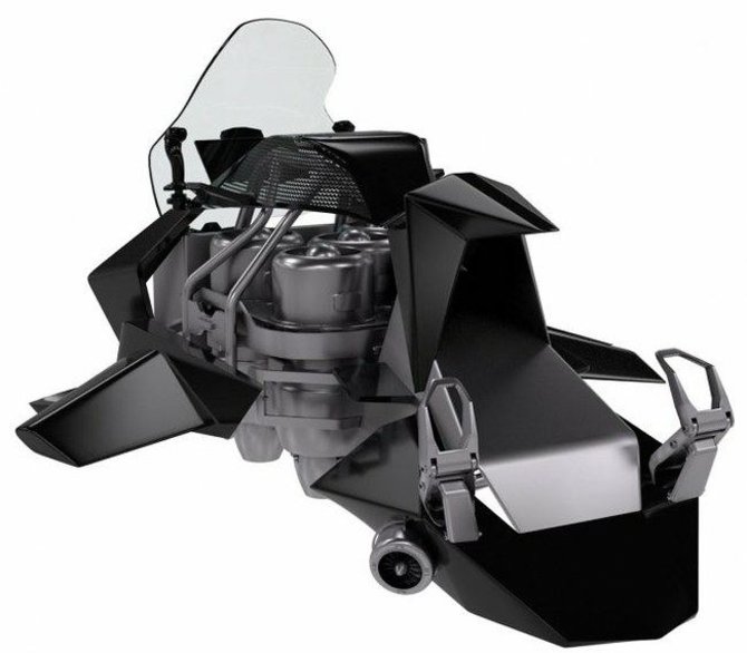 Jetpack Aviation iliustr./Skraidantis motociklas „Speeder“