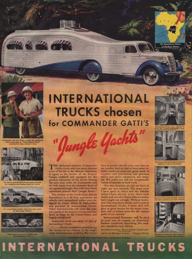 „International Harvester Jungle Yachts“ reklama.