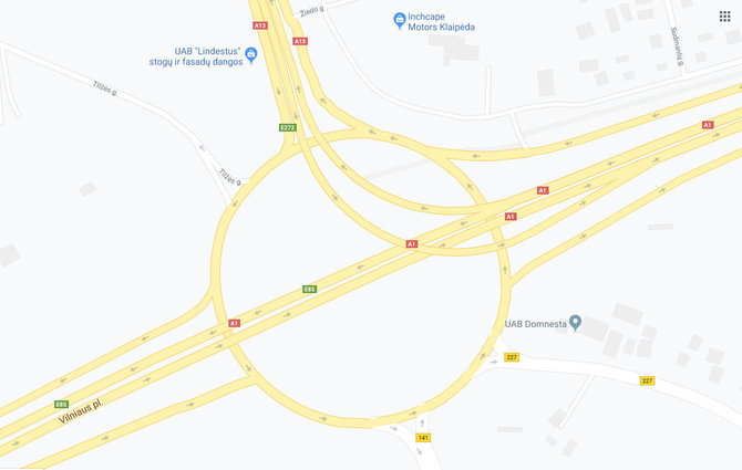 Google Maps iliustr./Klaipėdos Jakų žiedas